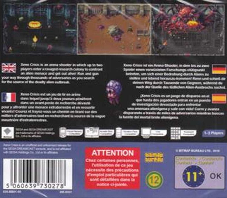 Xeno Crisis - Sega Dreamcast-Back