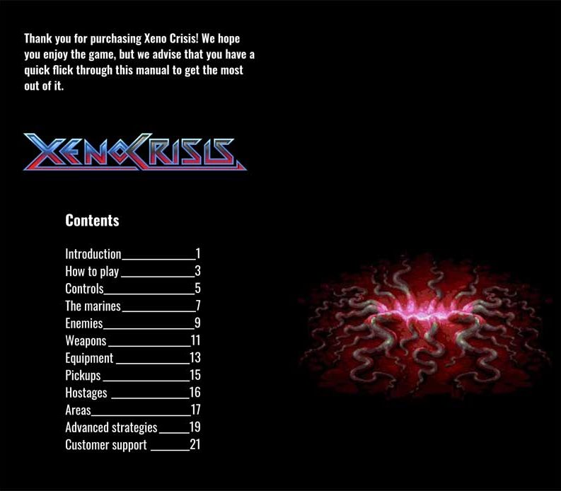 1-Xeno_Crisis_Steam_manual-1-Contents