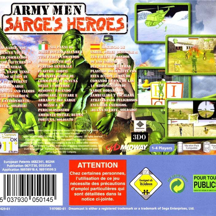 7-Army Men Sarge's Heroes - Sega Dreamcast-EUR-BACK